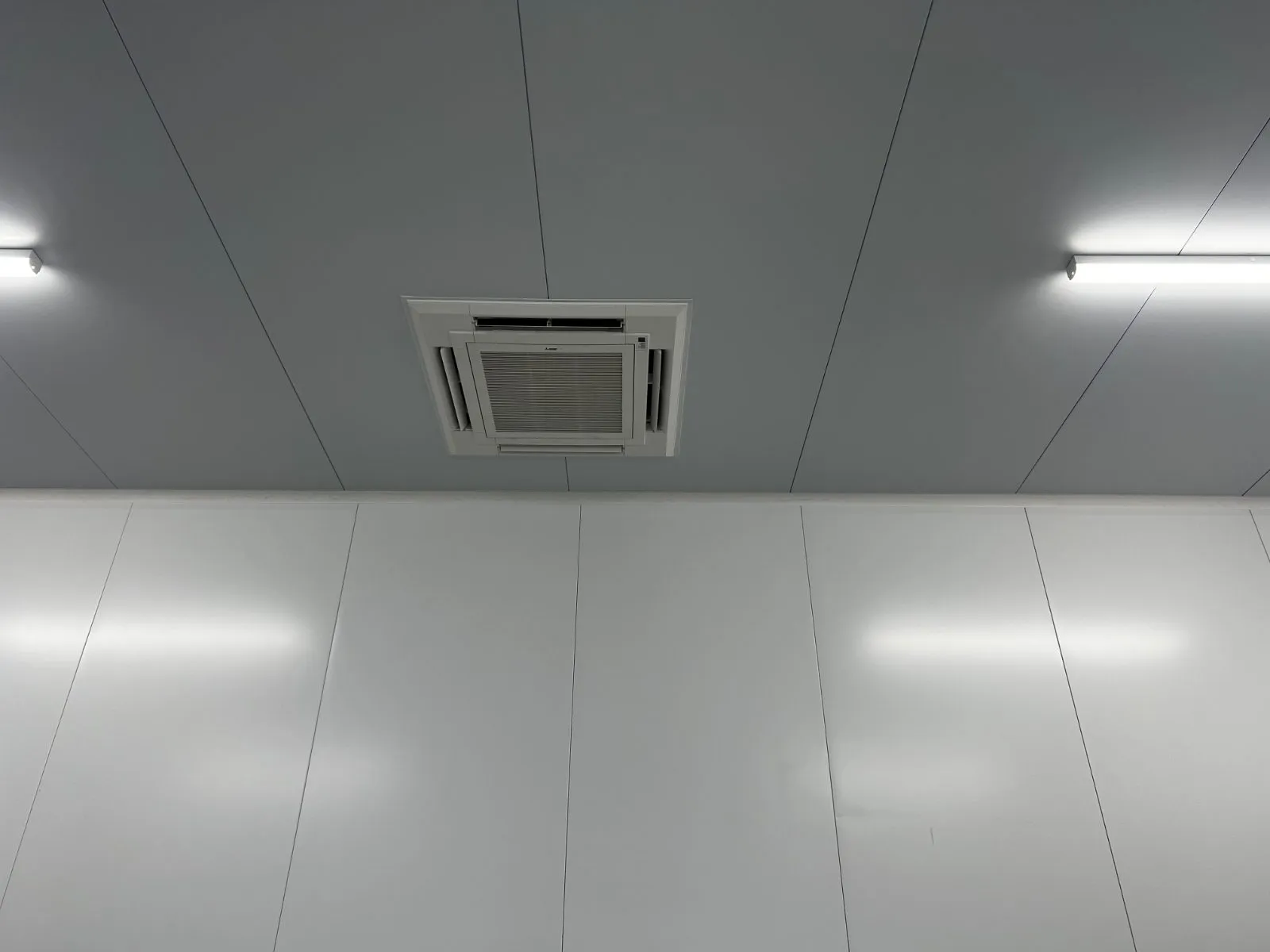 A maintained ceiling cassette in a clean commercial space